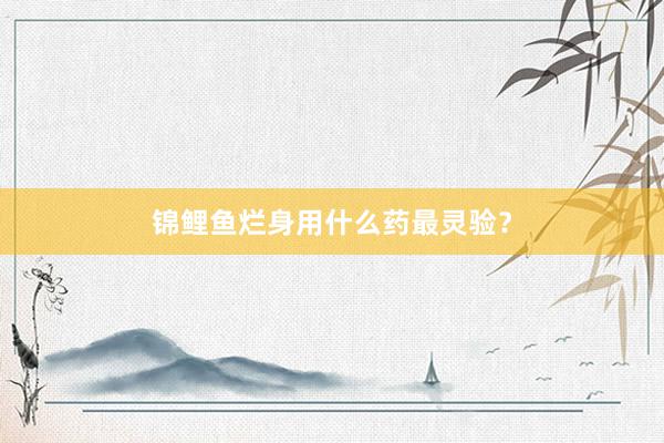 锦鲤鱼烂身用什么药最灵验？